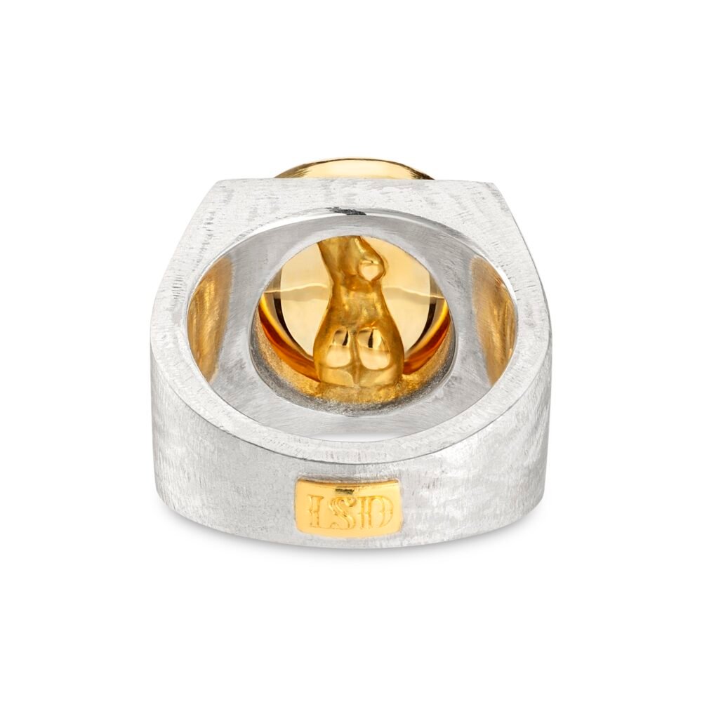 Magnifier Signet Ring, silver signet ring, cabochon citrine set in 18ct yellow gold LSD (3)