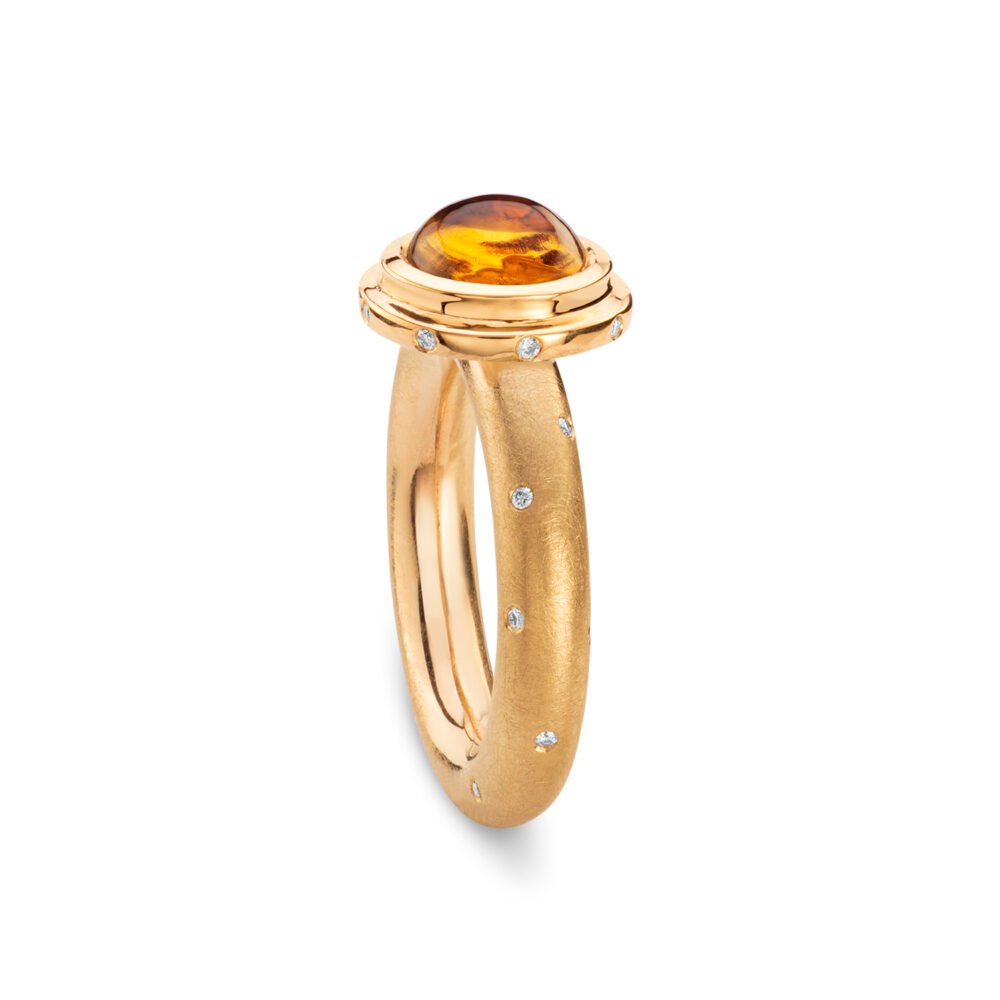 solid gold, citrine and diamonds ring