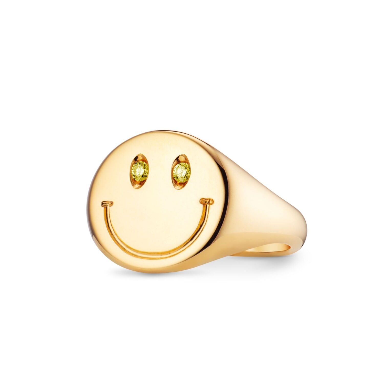 Diamond and Gold Smiley Face Signet