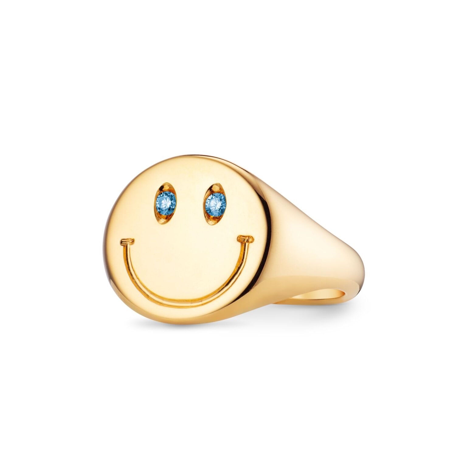 Diamond and Gold Smiley Face Signet