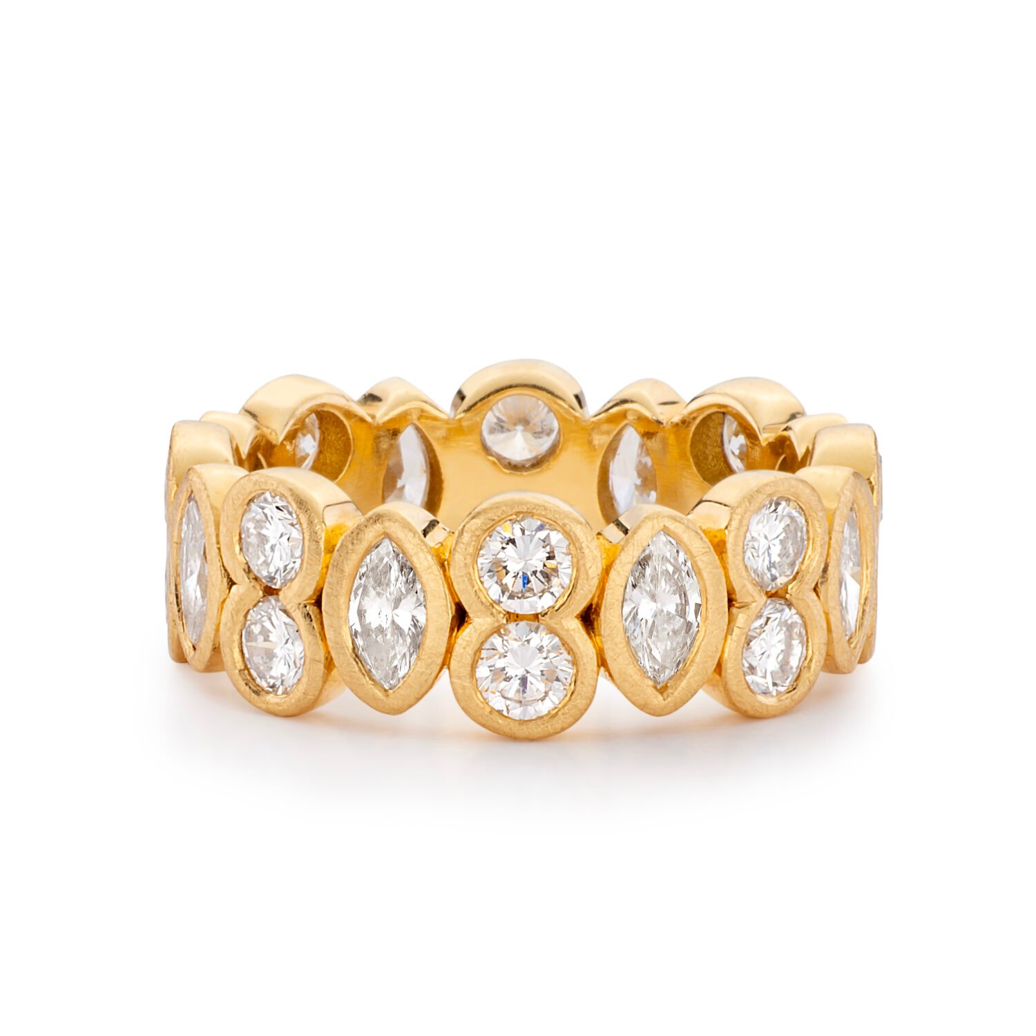 marquise and round diamond alternative eternity ring