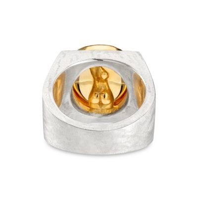 magnifier ring silver and 18ct gold