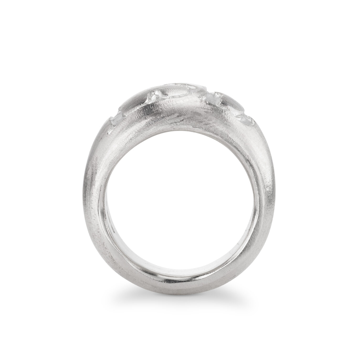 domed lsd signet ring silver