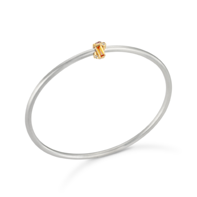 18ct gold & silver spinning bead bangle