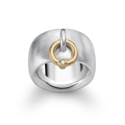 18ct gold, silver and diamond ring